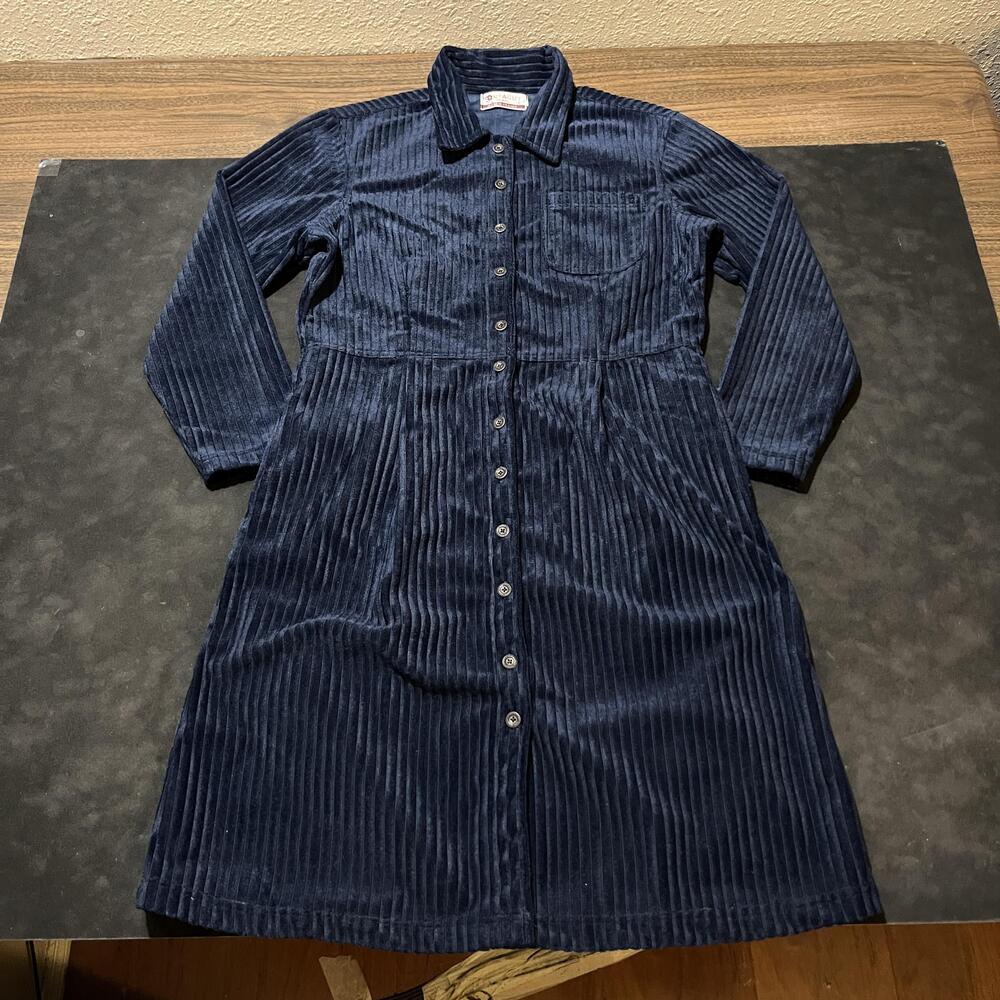 Montagut Paris Dress Women Vintage Corduroy 1970s Dress Pockets Made in France
